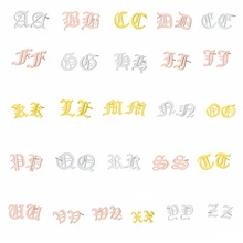 CHENGXUN одиночный Старый Английский начальный номер серьги для женщин мужчин серьги-гвоздики унисекс простые названия Древний Золотой подарок