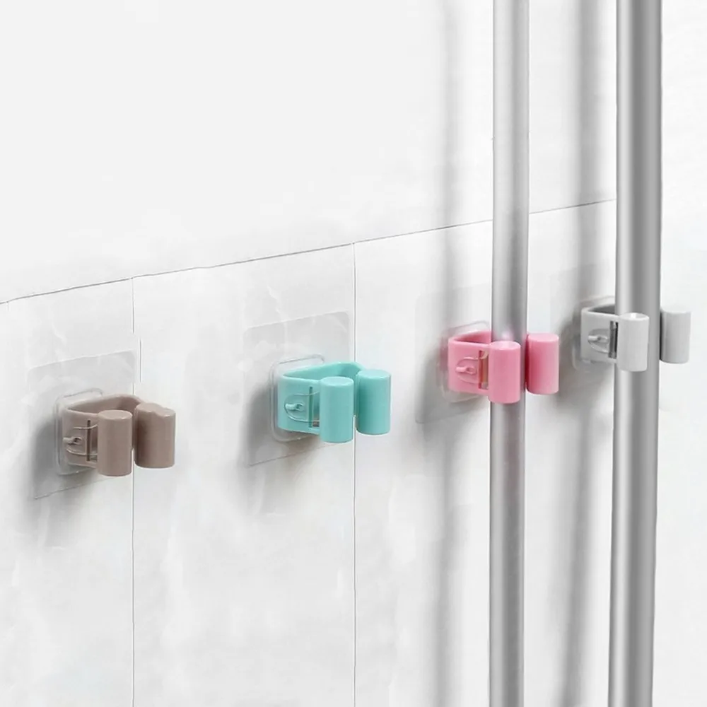 

Multi-functional Practical Kitchen Wall Mounted Mop Holder Home Bathroom Sweeper Storage Mop Hanger Rack Hooks