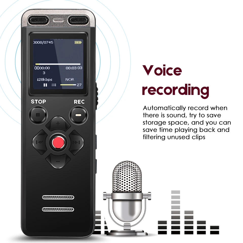 Professional Portable Digital Voice Recorder MP3 Recording Pen 8GB MINI Telephone Dictaphone WAV MP3 Hidden With Built-in Mic