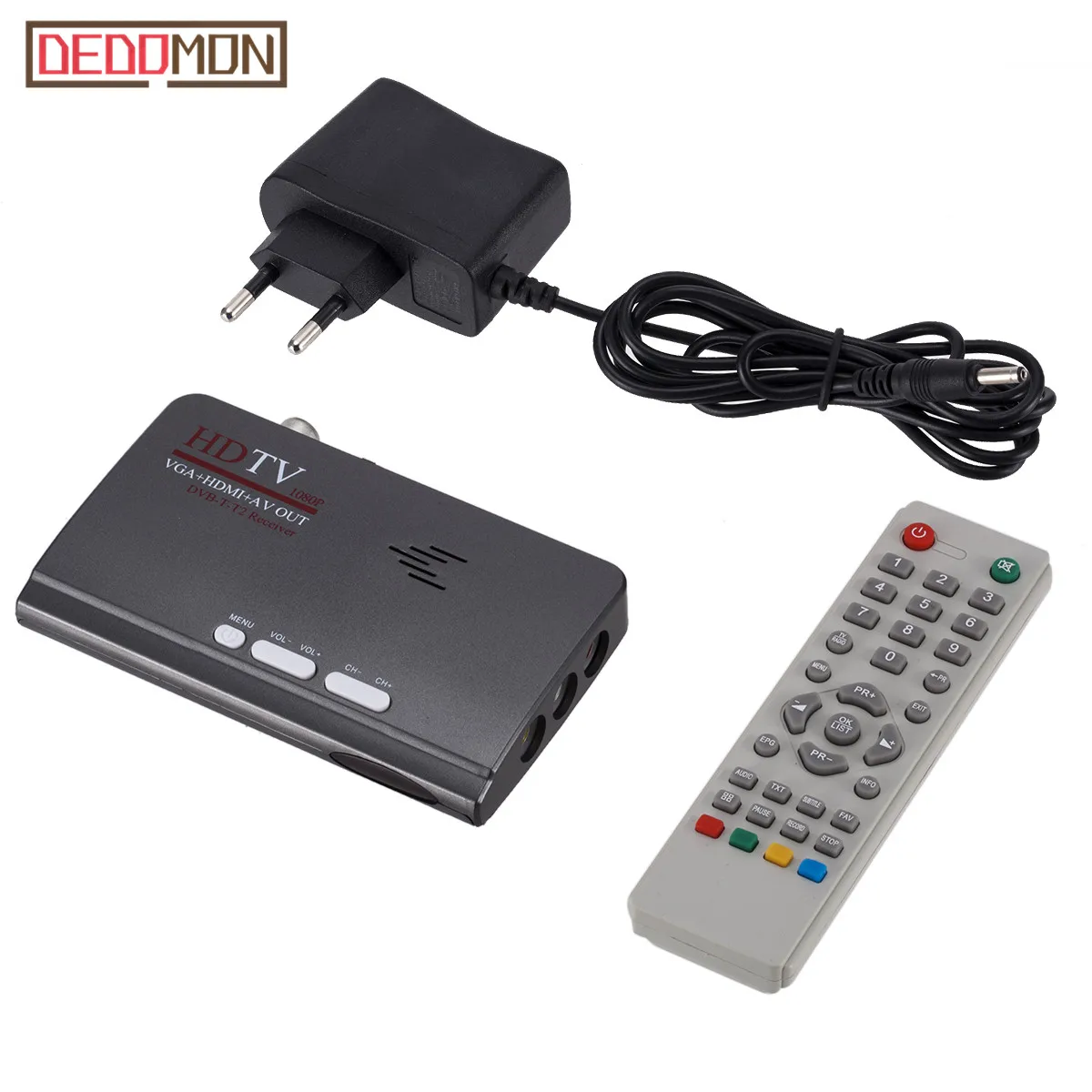 

DVB-T/DVB-T2 TV Tuner Receiver DVB T/T2 TV Box VGA AV CVBS 1080P HDMI digital HD Satellite receiver With Remote Control