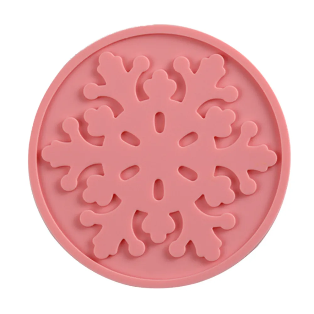

Ouneed Fashion Solid Color Snowflake Silicone Heat Insulation Coffee Tea leaves Cup Mug Mat Pad Coaster 9x9cm May 31