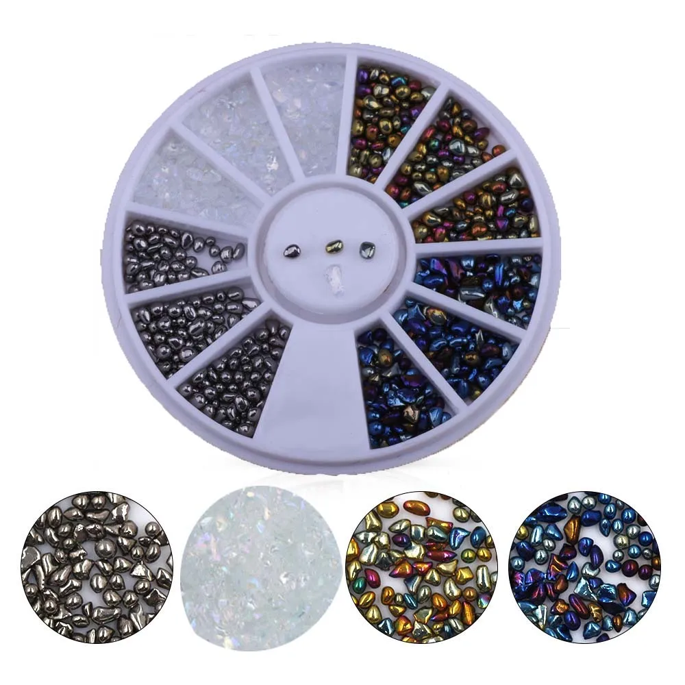 

2017 Hot Top AB Chameleon Nail Stones Small Irregular Crystal Gems Beads 1 Box 14g 3D Rhinestone Manicure Nail Art Decoration