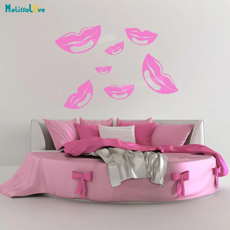 Sex Vinyl Wall Decals Seven Lips Vinilos Paredes Home Decoration For 