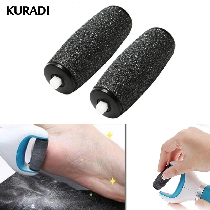 

2Pcs Replacement Roller Heads for Foot Spin Files Electric Sandpaper Feet Callus Remover Hard Dead Skin Remover Roller Tools