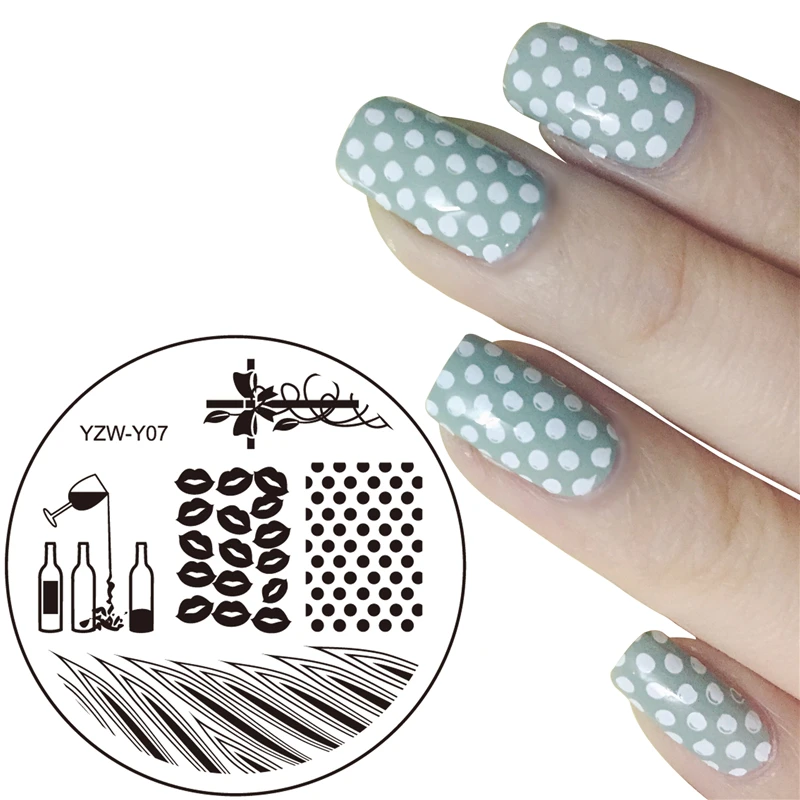 

LCJ 1PCS NEW Designs 5.5cm Round Stainless Steel 20 Designs DIY Image Stamping Nail Art Plates Templates Stencils