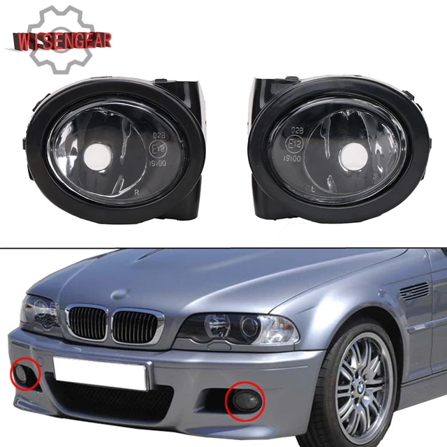 For BMW E46 Fog Light with Lamp Ring Cover Front Bumper Fog Lamp for