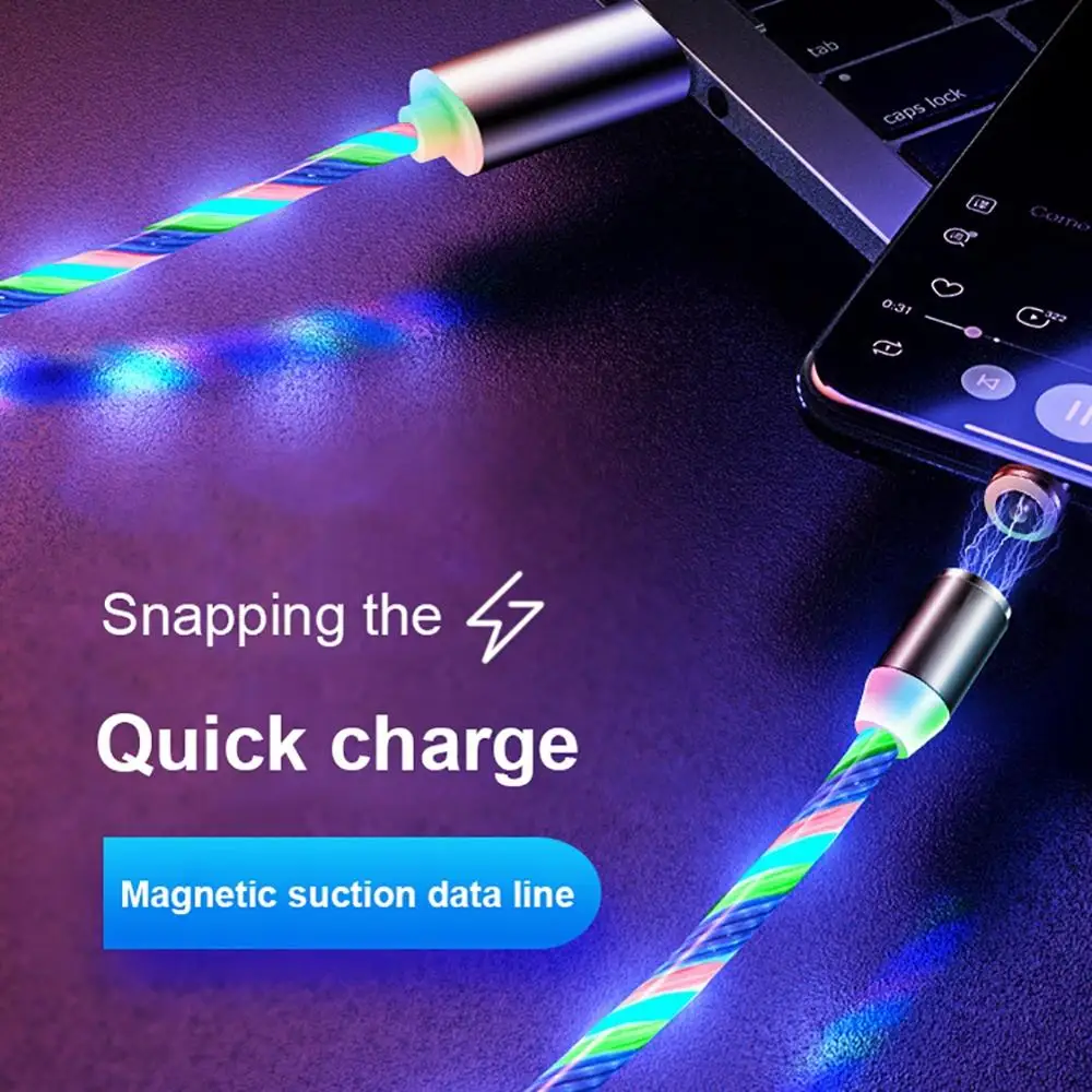 الملونة غاسل المغناطيسي نوع C المصغّر usb كابل شحن سريع دبوس-8 كابل نقل بيانات ل Xiaomi هواوي ل فون X XS سامسونج