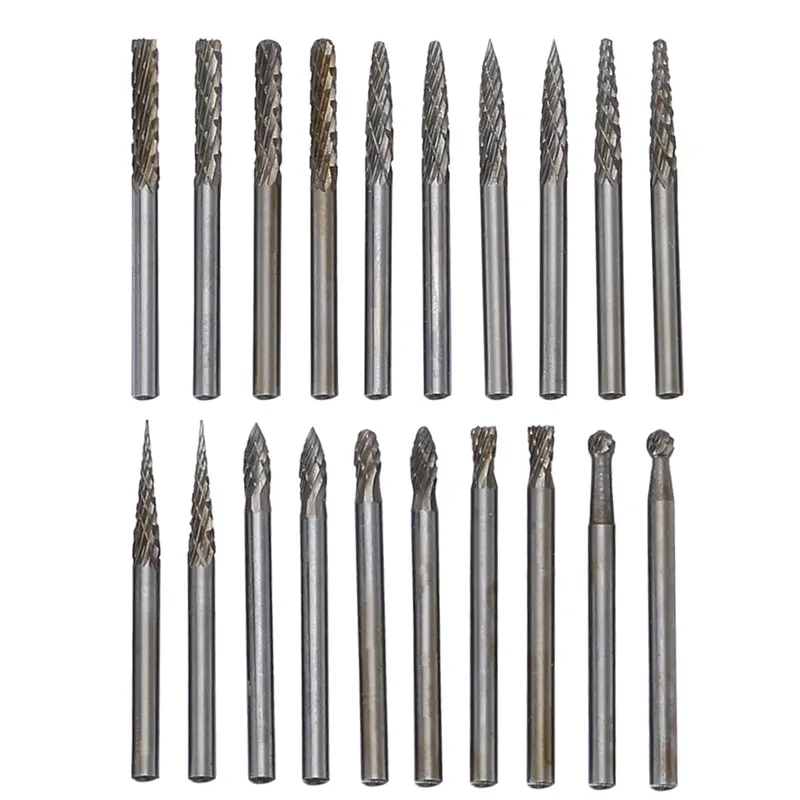 3 3mm Tungsten Steel Solid Carbide Rotary Burrs Cutter Grinding Set 3 3mm Tungsten Steel Solid Carbide Rotary Burrs Cutter Grinding Set Cnc Engraving Bit Dremel Abrasive Tools 20pcs In From On