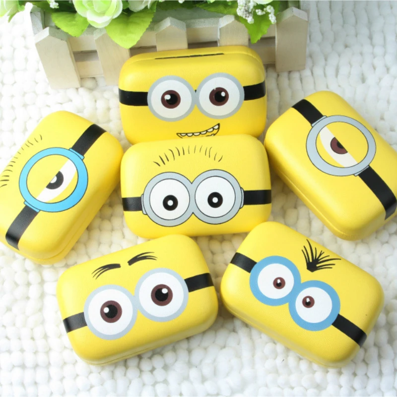 Cartoon contact lens box Color Contact Lens case cute with mirror