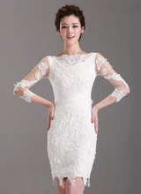 Nette Lace Hüllen-kurzschluss-abschlussball-kleider 2015 Für Frauen Formal Anlass Drei Viertel Mini Zurück ist Reißverschluss Anpassen