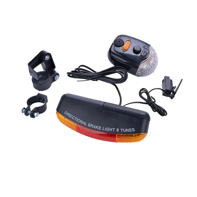 Ultra Bright Bike turn signal brake LED light bike lights with horn + Fixed mount Bicycle Light