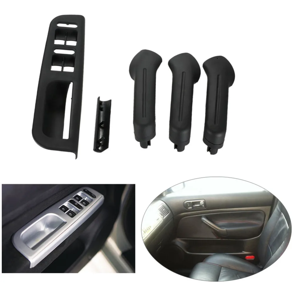 

Window Switch Panel Bezel + Interior Door Grab Handle for VW Jetta Golf MK4 1999-2004 Black