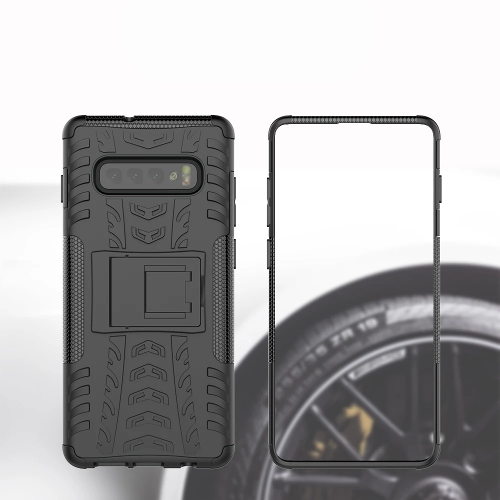 Прочный чехол для samsung Galaxy S10 S10e + S8 S9 Note 8 9 Полный Чехол 2 в 1 из двухслойный