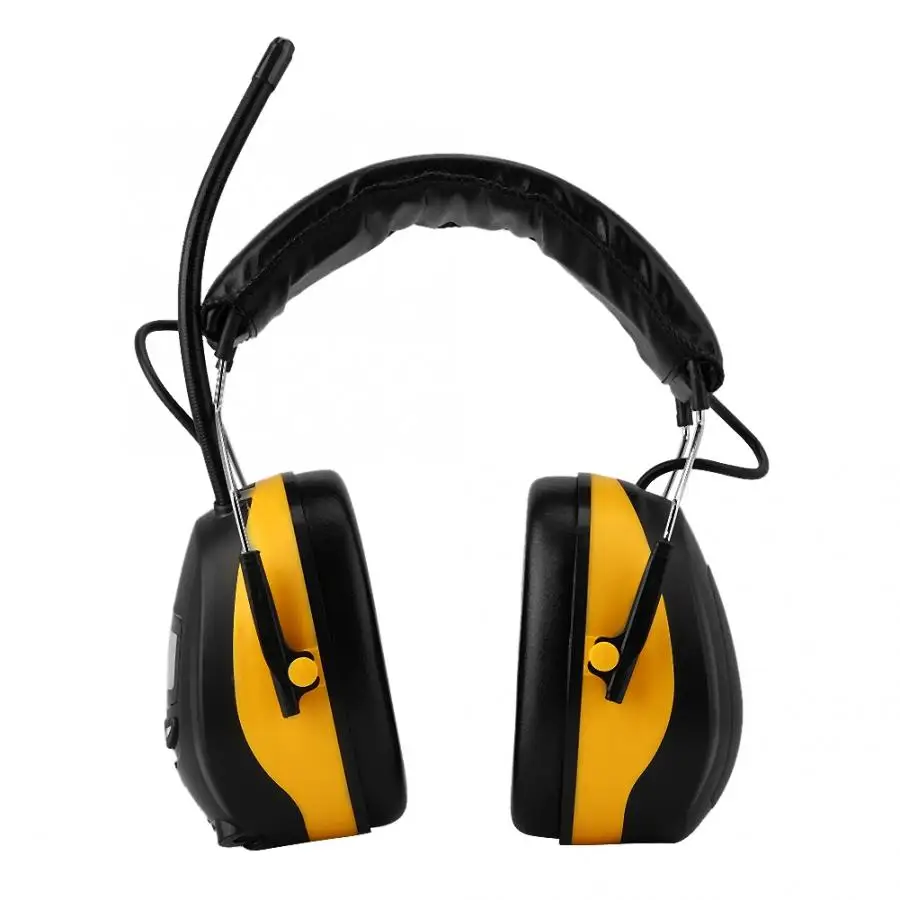 

Electronic Hearing Protector ABS+sponge NRR 28dB Electronic Hearing Protector LCD Display AM FM Radio Earmuff Yellow