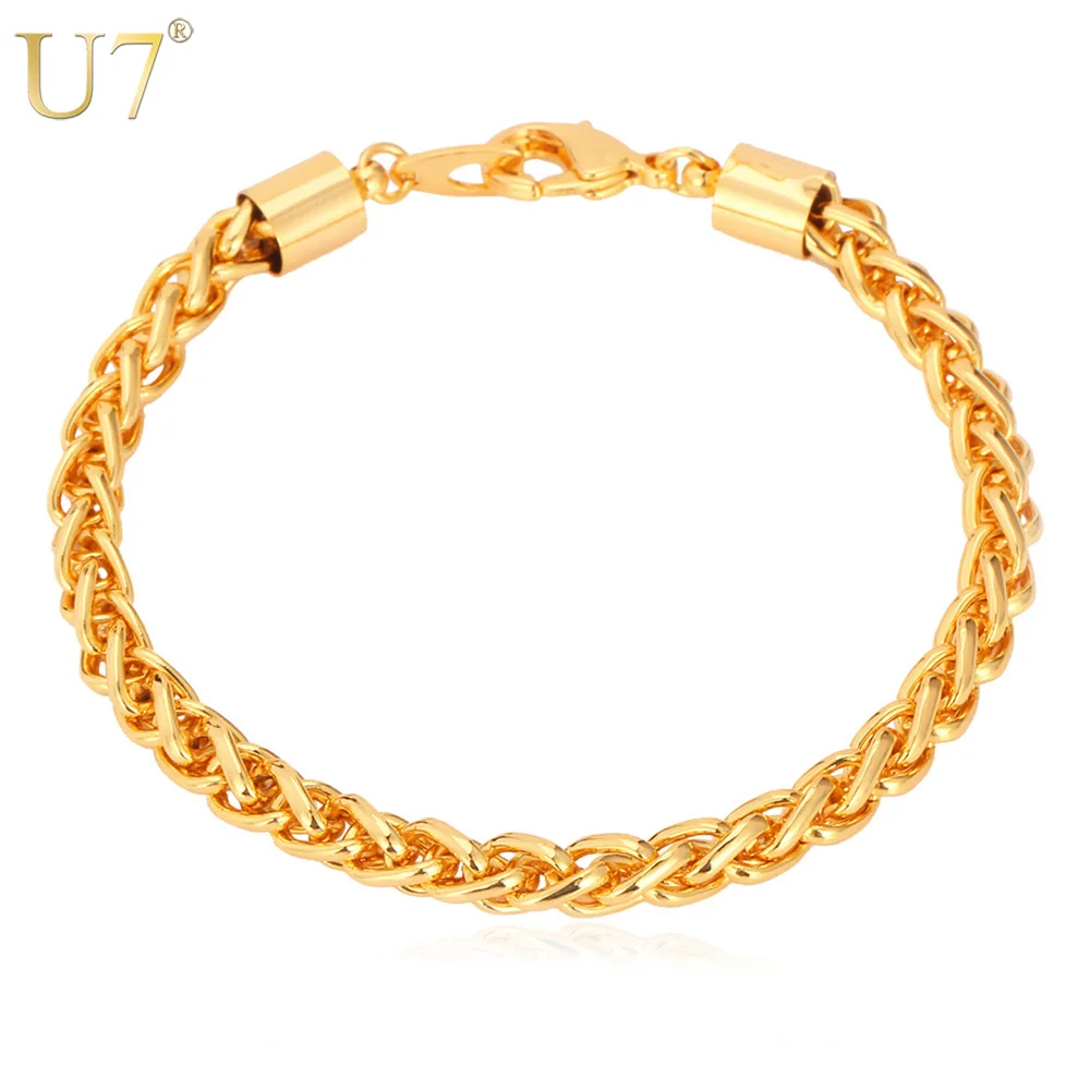 Buy U7 Wheat Chain Link Bracelet Men Jewelry Wholesale
