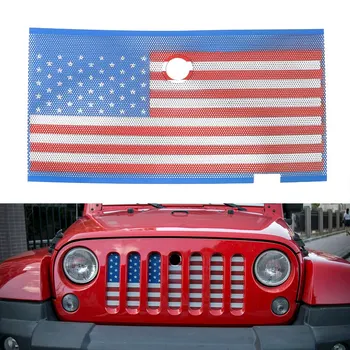 

Car Styling American Flag Front Grille Mesh Insert for Jeep Wrangler 2007-2018