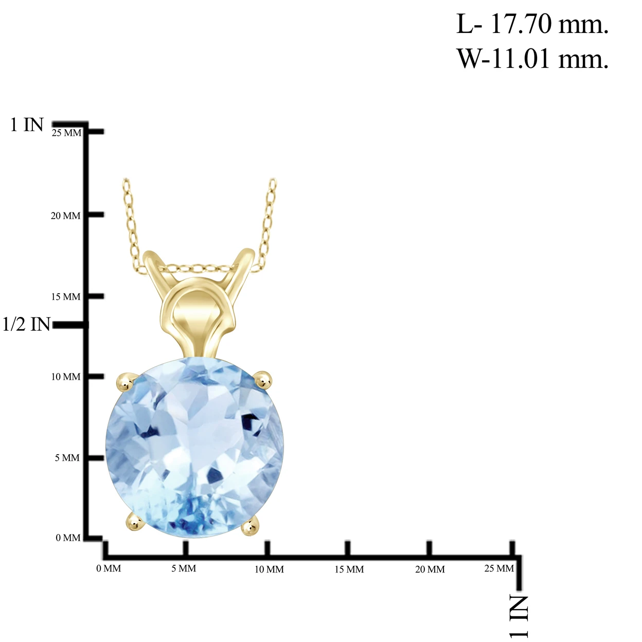 JewelonFire 5 3/4 Carat T.G.W. Sky Blue Topaz 14kt Gold Over Silver Pendant (3)