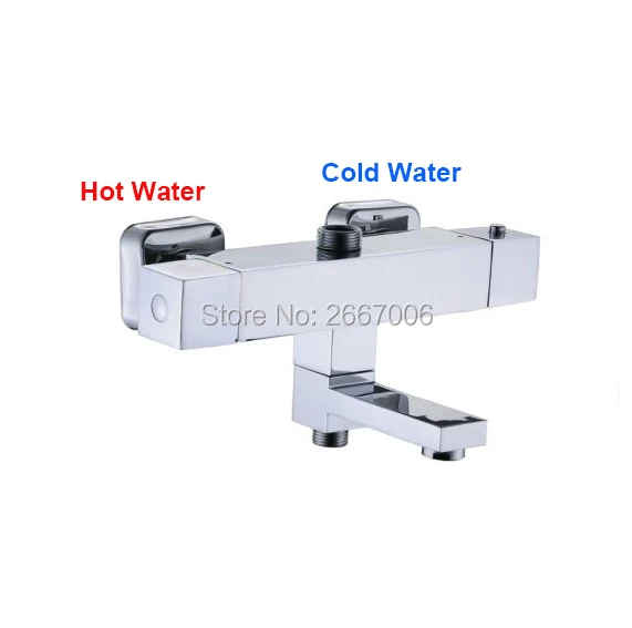 Хорошее качество квадратный настенный кран для ванной термостатический клапан смеситель для душа контроль температуры краны ZR965