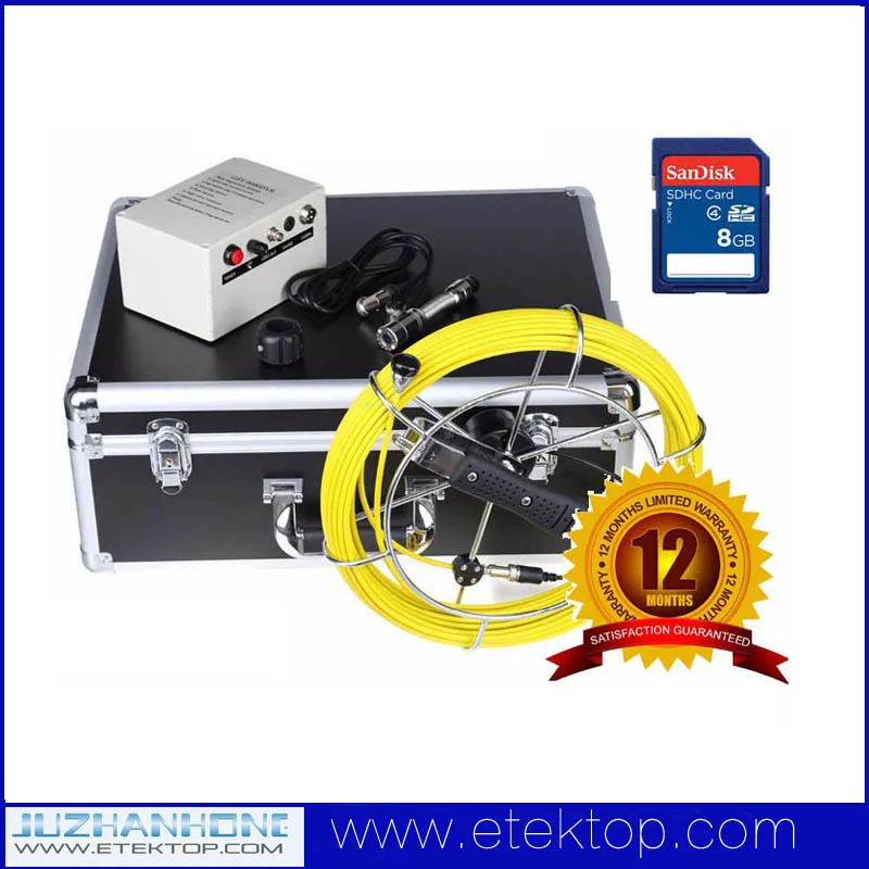 20M Cable Professional CCTV Pipe Sewer Drain Video Inspection Borescope, with 23mm Camera,7 inches DVR, 8GB SD Card