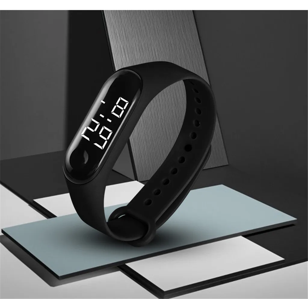 

New silicone strap digital watch LED Electronic Sports Luminous Sensor Watches Fashion Men and Women Watchesrelogio masculino#10