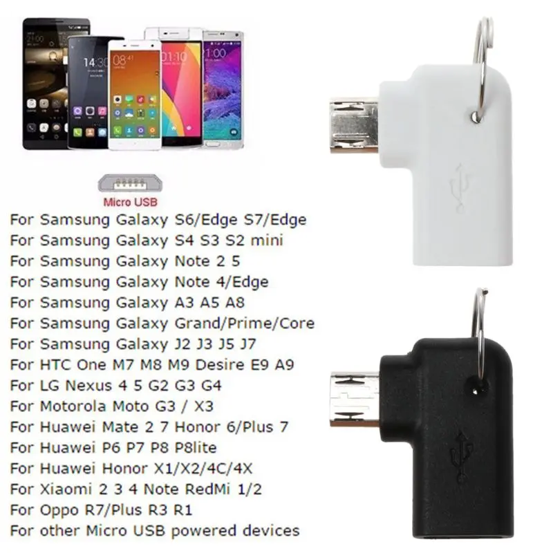 90 Degree Type C Female to Micro USB Male Charging Converter Connector Adapter for Samsung Huawei Android Mobile Phone Tablet