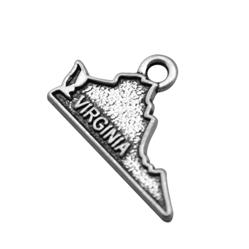50PCS-Lots-Silver-Virginia-State-Map-Dangle-Charms-Jewelry-DIY-Fit-Bracelet-Necklace-2-Style