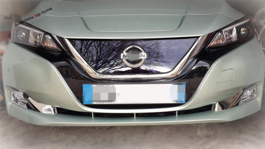 Yimaautoпланки снаружи передние противотуманные фары Foglight крышка лампы отделка 2 шт./компл. Подходит для Nissan Leaf ABS Наружные молдинги