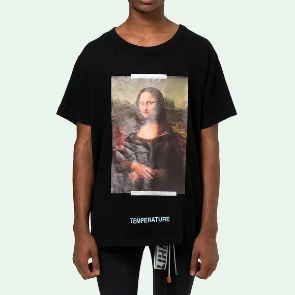 

Unisex Off-White Mona Lisa Oil Painting Hip-hop Sports Tops Casual T-Shirt S-XL