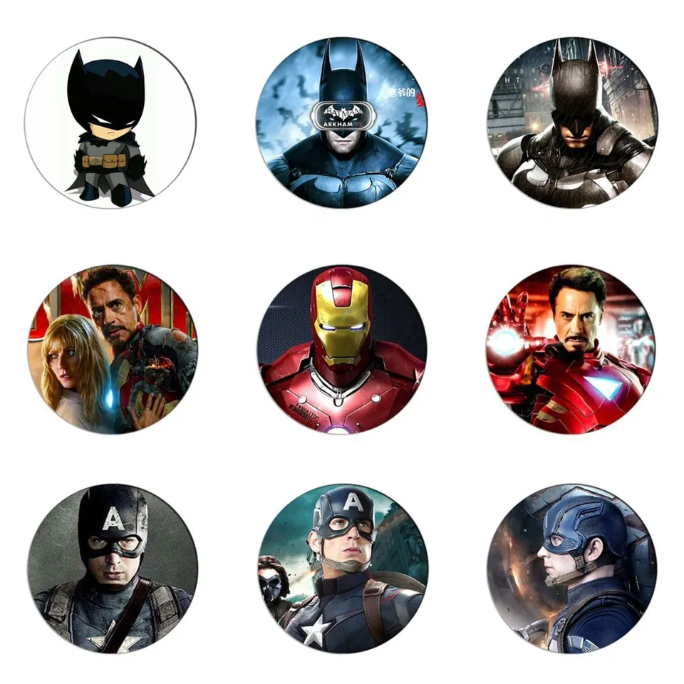 45mm IRON MAN ~ Retro Superhero Badge//Magnet