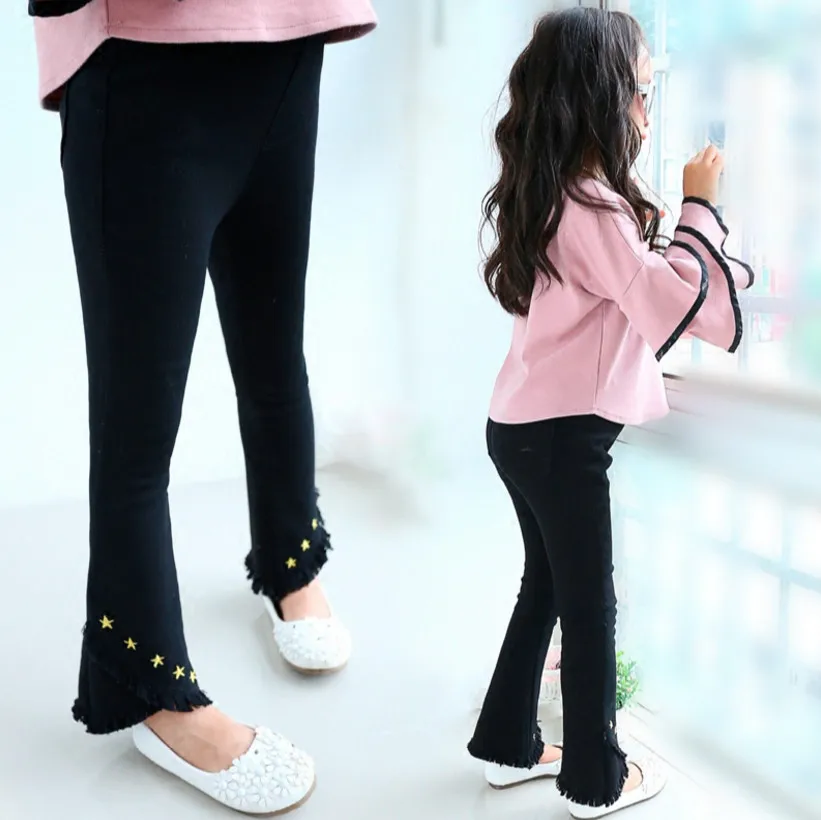 Baby Girl Flare Pants Black Fashion Girls Tassel Leggings Children's