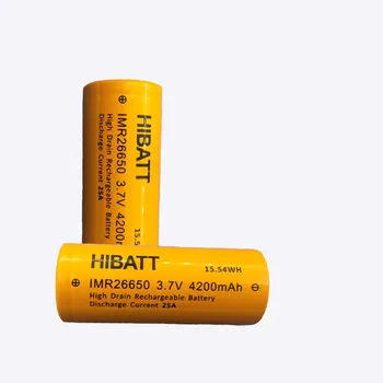 

2pcs Original Hibatt 26650 high drain battery 3.7V 4200mAh 25A power li ion 26650 baterias peak 60A for power tool mech mod