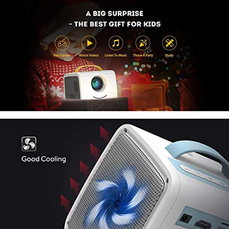 

Household Mini Projector HD 1080P Portable Home Theater Beamer SL@88