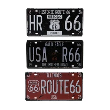 Шоссе 66 США автомобиль винтажный номерной знак металлическая стена ремесло Ретро гараж домашний декор