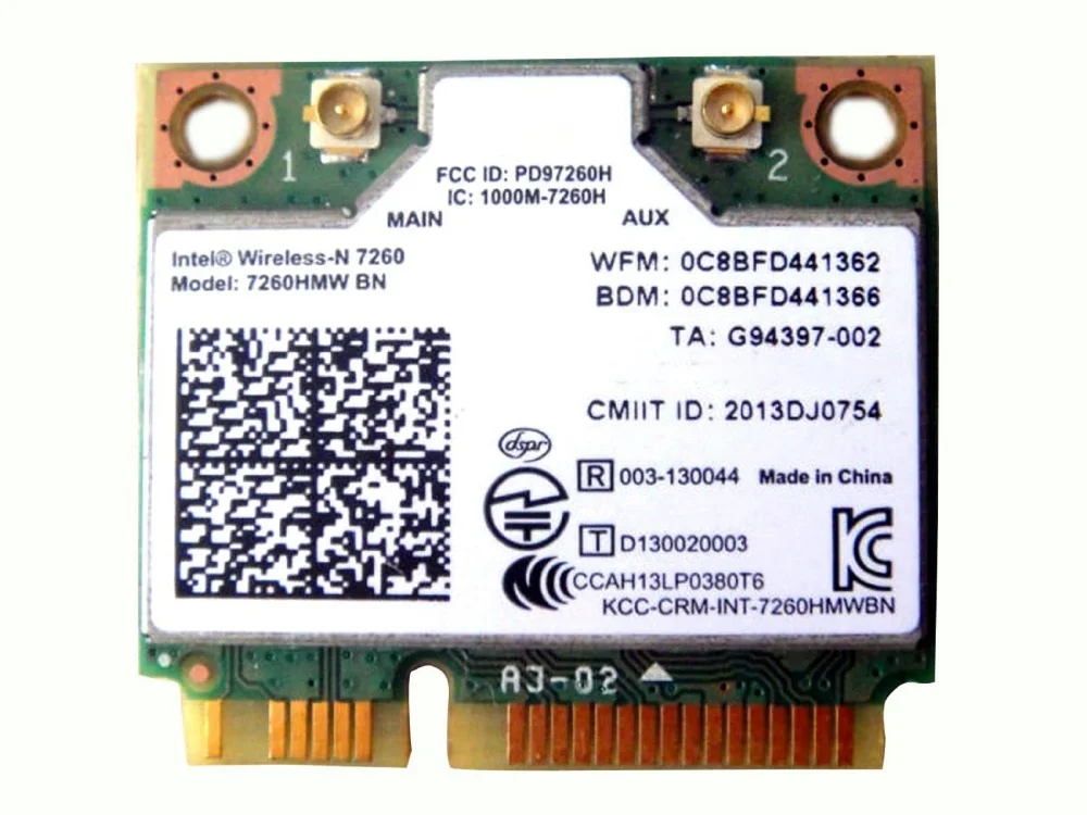 Новая беспроводная карта Wi-Fi для Bluetooth 4 0 Intel Wireless-N 7260 7260HMW BN Hlaf Mini Pci-E WLAN сетевая 802 11