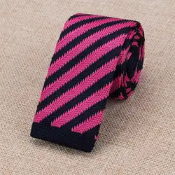 HH-321 Новое поступление полосатые вязаные галстуки красные, синие Привет-галстук Дизайн классический сплошной шеи галстук Gravata для мужские