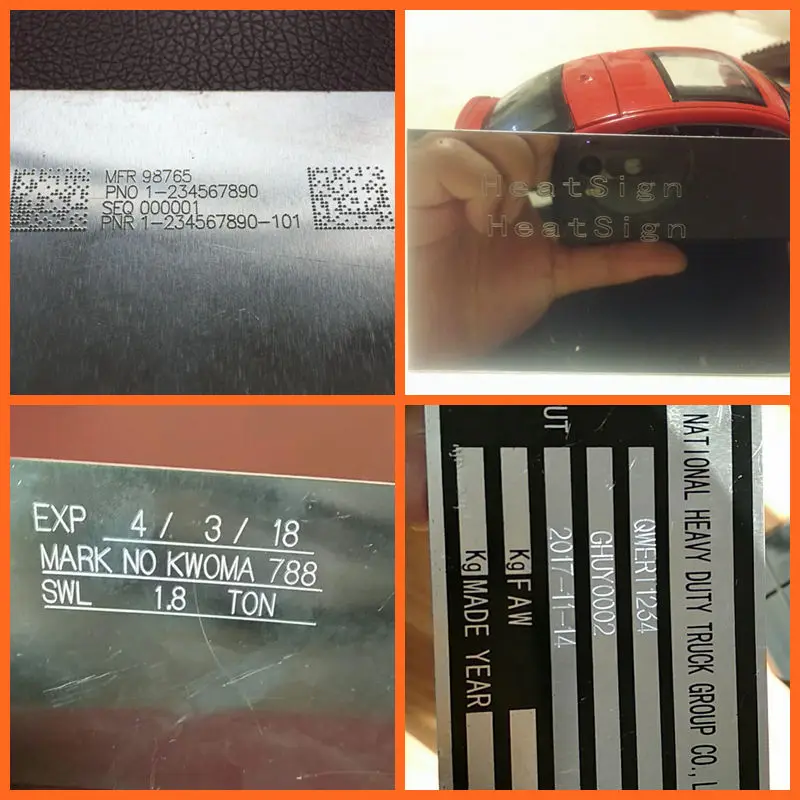 Metal plates marking sample