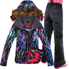 GSOU SNOW Brand Лыжная куртка брюки сноуборд костюмы брюк уличная спортивная одежда лыжный спорт зимняя одежда женский лыжный костюм