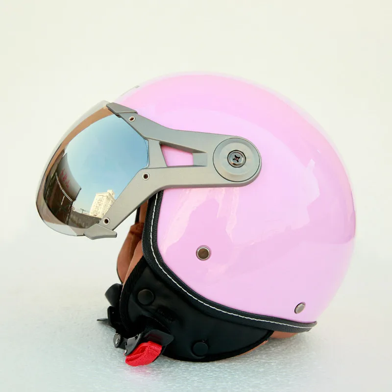 Новое поступление фирменный GXT шлем для скутера винтажный открытый шлем для электровелосипеда 3/4 шлем Летний шлем для мотоциклистов - Цвет: Pink
