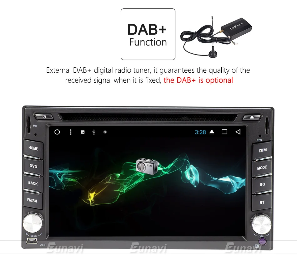 Sale Eunavi 2 Din Android 8.1 TDA7851 Universal Car DVD Radio Multimedia Player Video Stereo GPS Navigation USB WIFI free camera BT 11