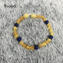 Yoowei,, натуральный браслет из приморского янтаря, лазурит, драгоценный камень, заказной бисер, браслет для женщин, ожерелье для малышей из янтаря, ювелирные изделия