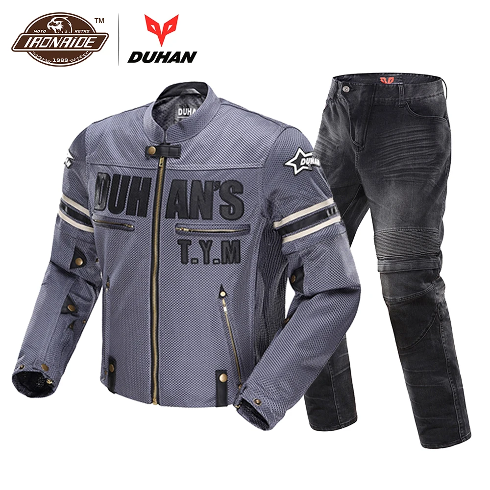 DUHAN Motorcycle Jacket Pants Men's Breathable Mesh Racing Riding Moto Clothing Men | Автомобили и мотоциклы