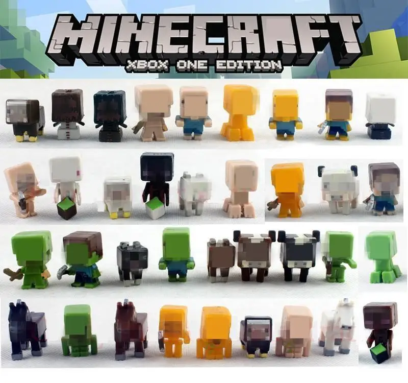 

36pcs/lot Characters Hanger Action Figure Toys Cute 3D Minecraft Models Games Collection Toys Gift for Kids #E
