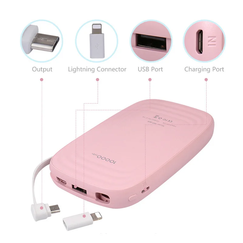 Внешний аккумулятор WST на 10000 мА · ч со встроенным кабелем|external battery|backup batterywst power