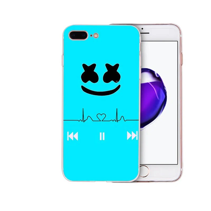 Мягкий силиконовый DJ Marshmello чехол для телефона marshmallow для iPhone 6 7 8 6s plus shell X XR XS MAX cover 5 5S se для TPU Apple Coque