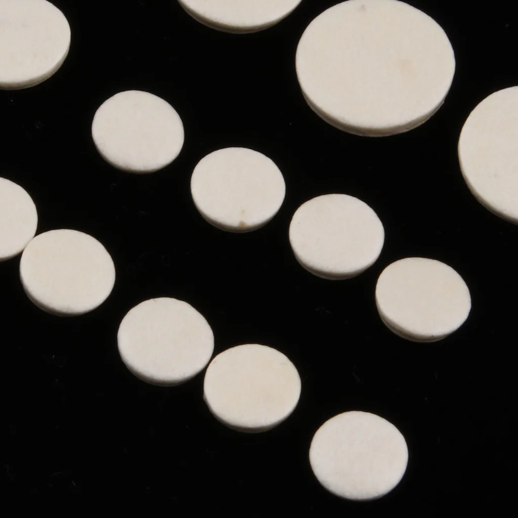 17 Pieces Clarinet Key Cushion Pads Mat for Woodwind Instrument Parts 17/15/12/10mm Diameter