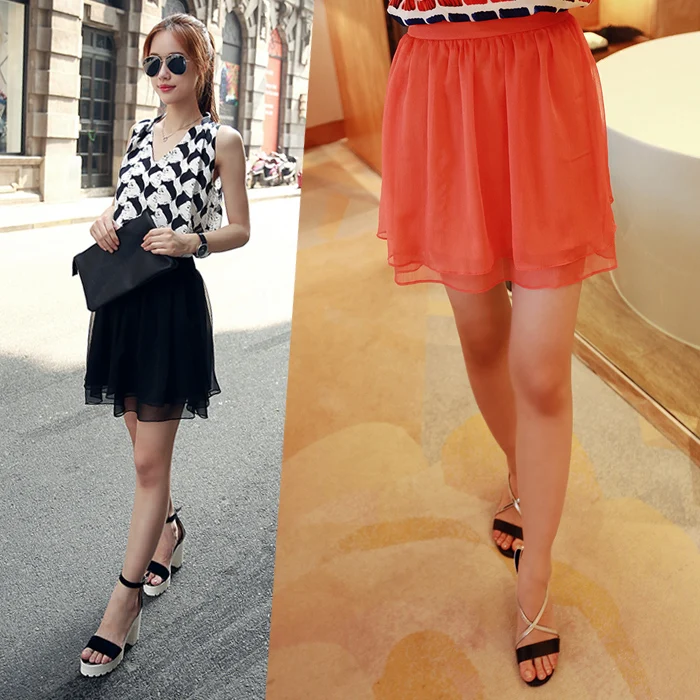 Cissy Small Half-length Double Layer Tulle Solid Color Aesthetic Half-Skirt | Женская одежда