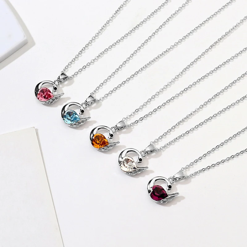 Перегородка новинка лебедь животные ювелирные изделия кристаллы Swarovski подвеска
