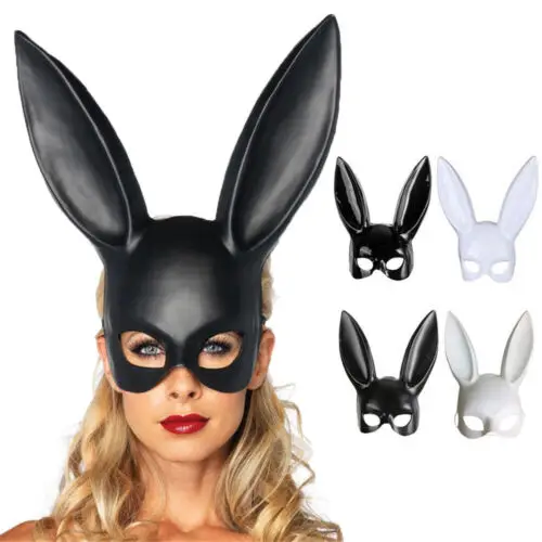 

1Pc Sexy Women Bunny Rabbit Ears Mask BlackParty Cosplay Costume Masquerade Headband Rabbit Mask Adult Halloween Costume Hot