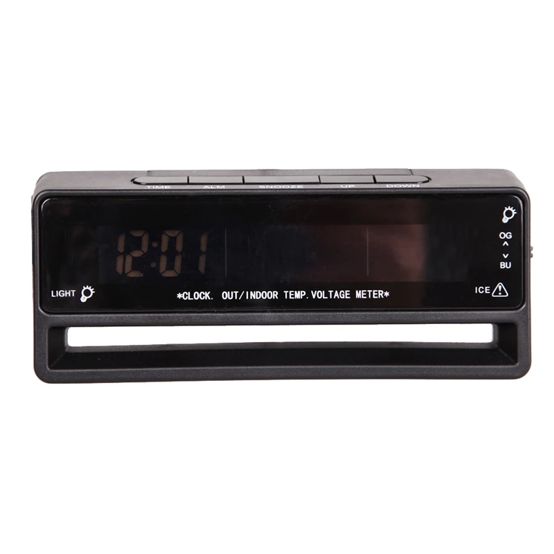  3in1 LCD Screen Car Alarm Clock Auto Thermometer Voltmeter Temperature Battery Voltage Time/Date Mo