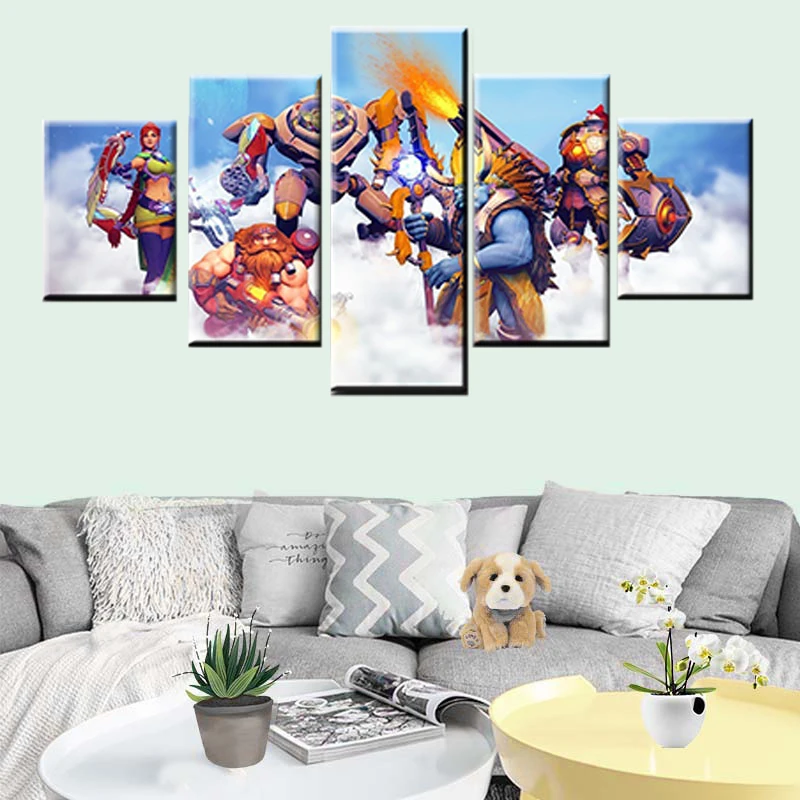 

5 pieces cartoon picture paladin game poster and print wall art canvas painting modern decoration living room wall decoration